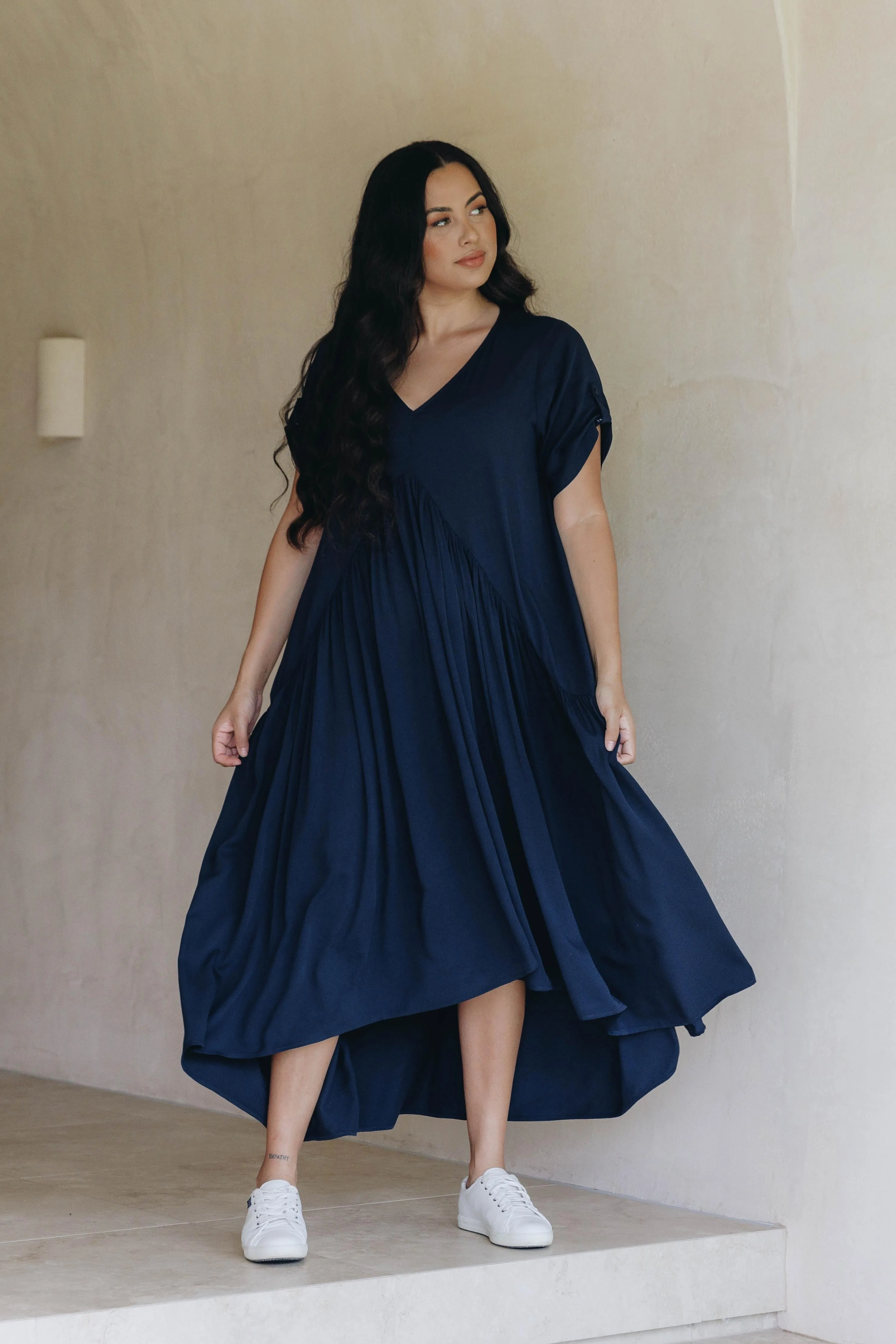 Peak Maxi Dress in Navy