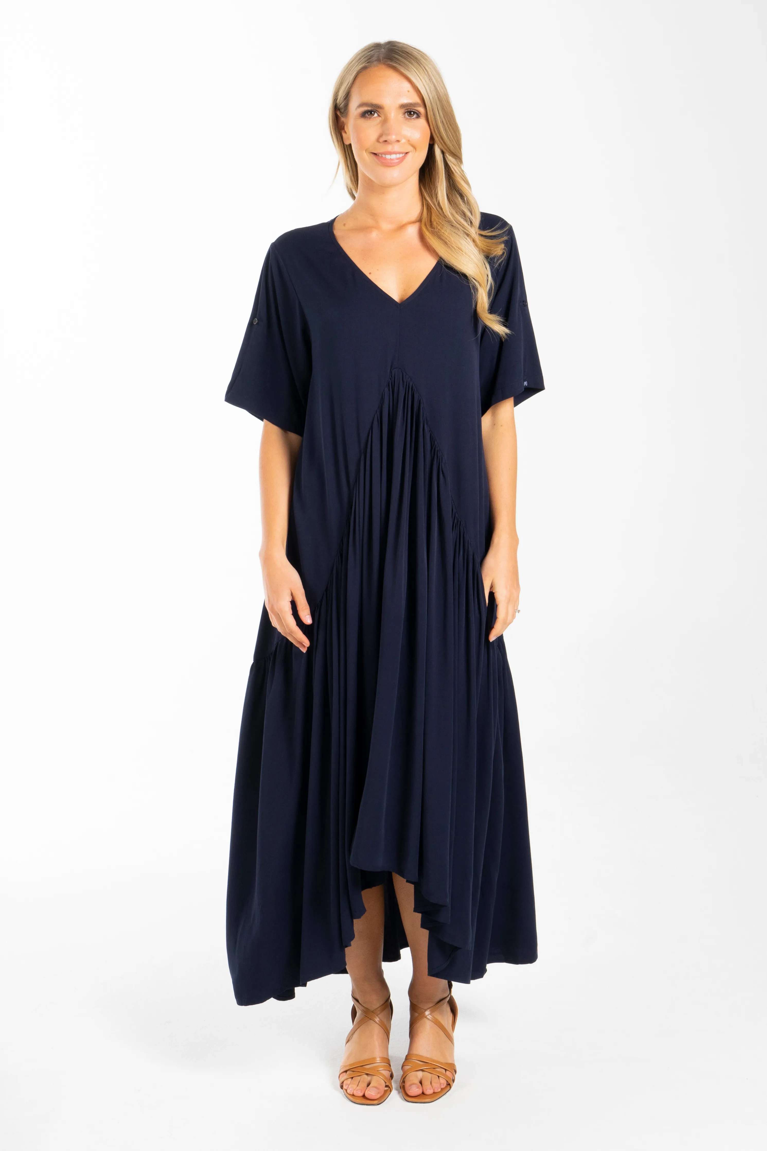 Peak Maxi Dress in Navy