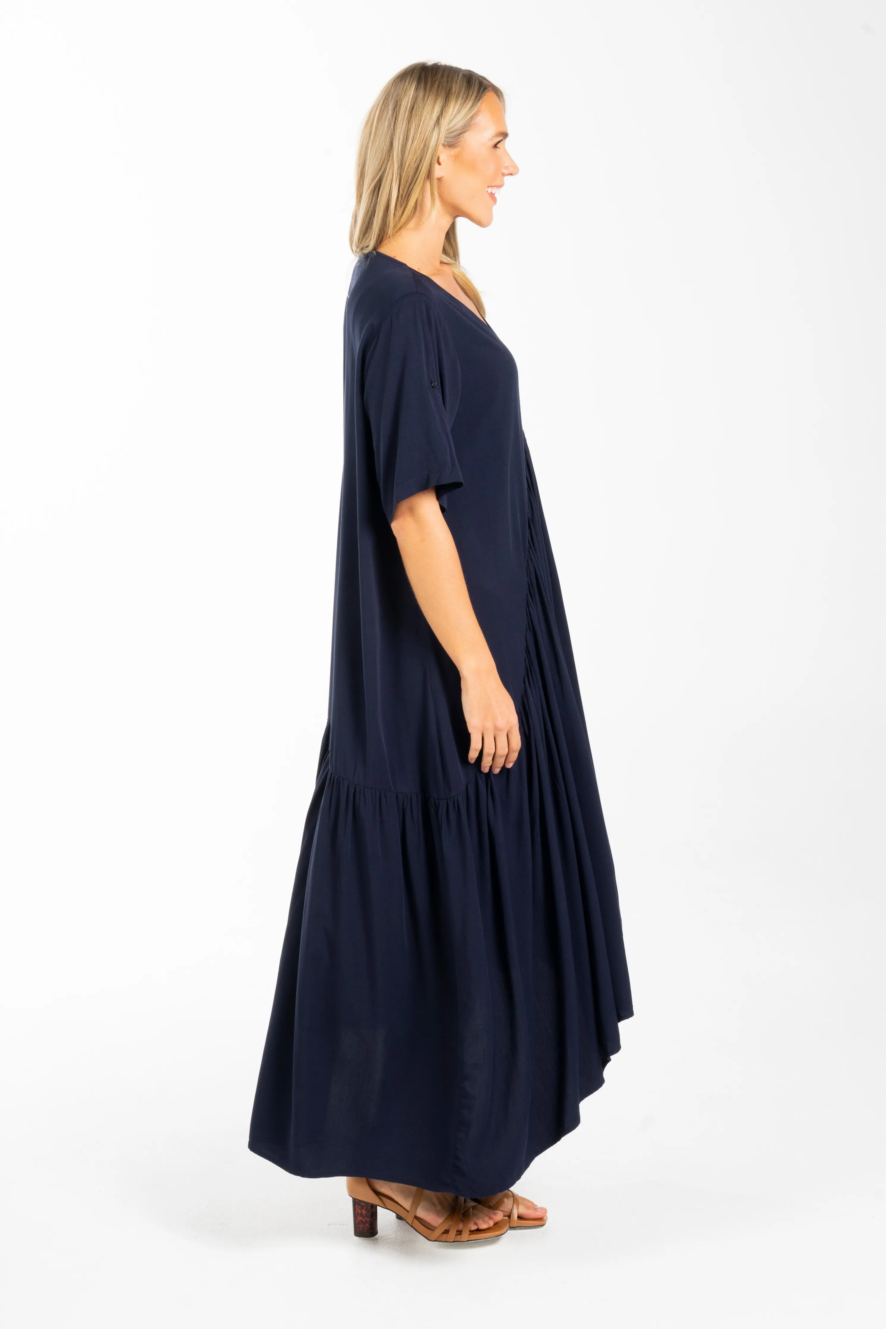 Peak Maxi Dress in Navy