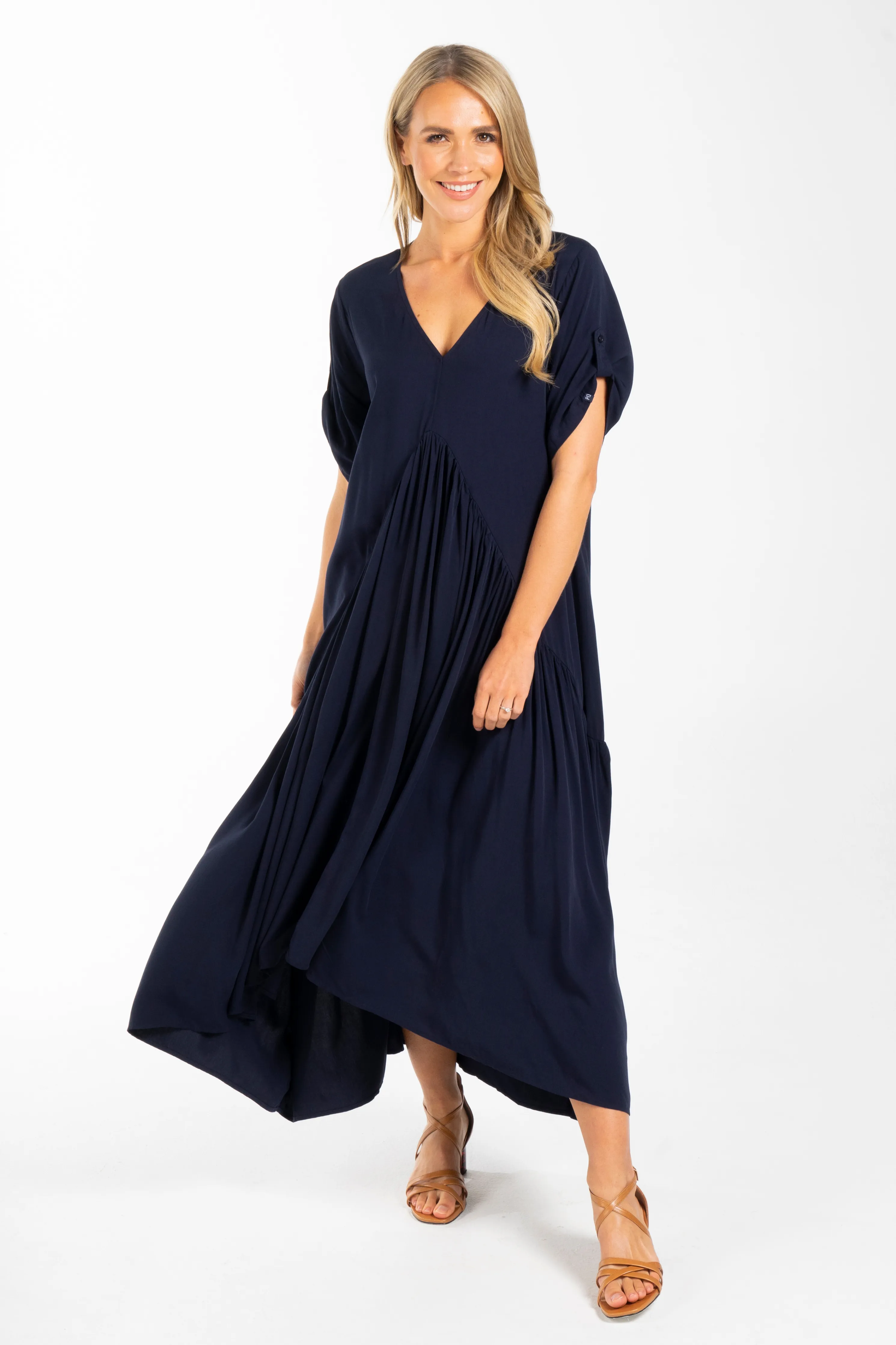 Peak Maxi Dress in Navy