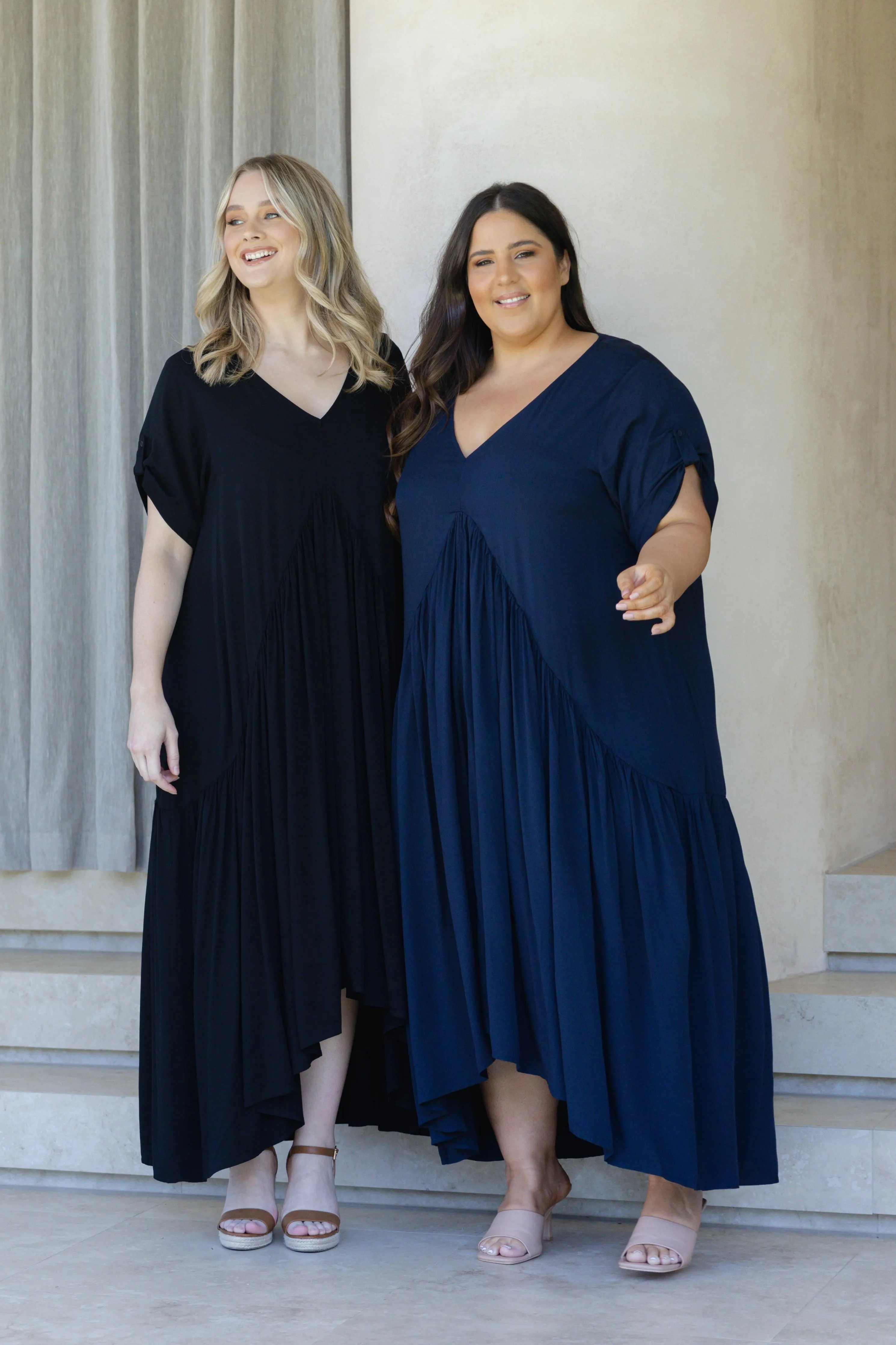 Peak Maxi Dress in Navy