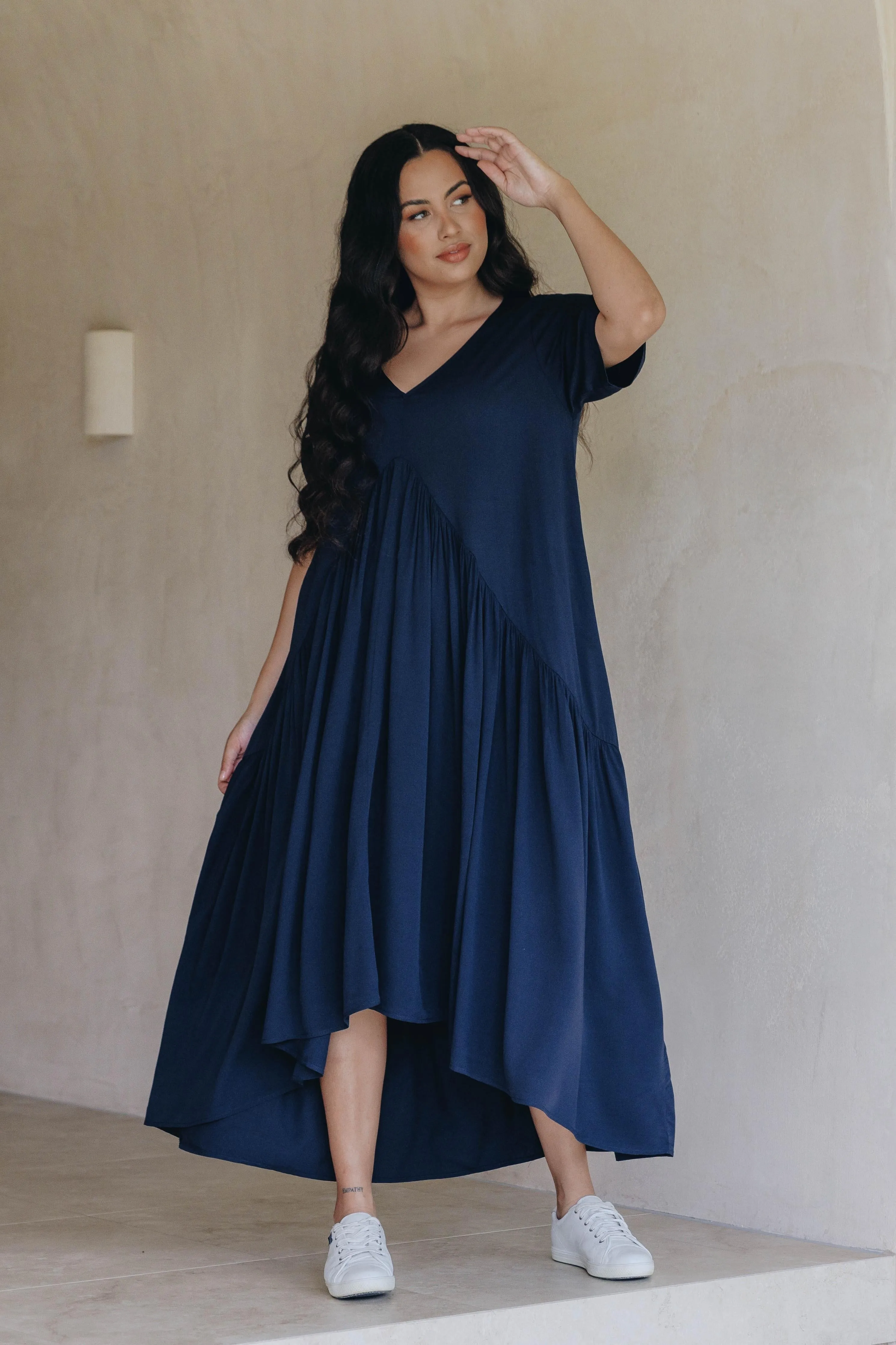 Peak Maxi Dress in Navy