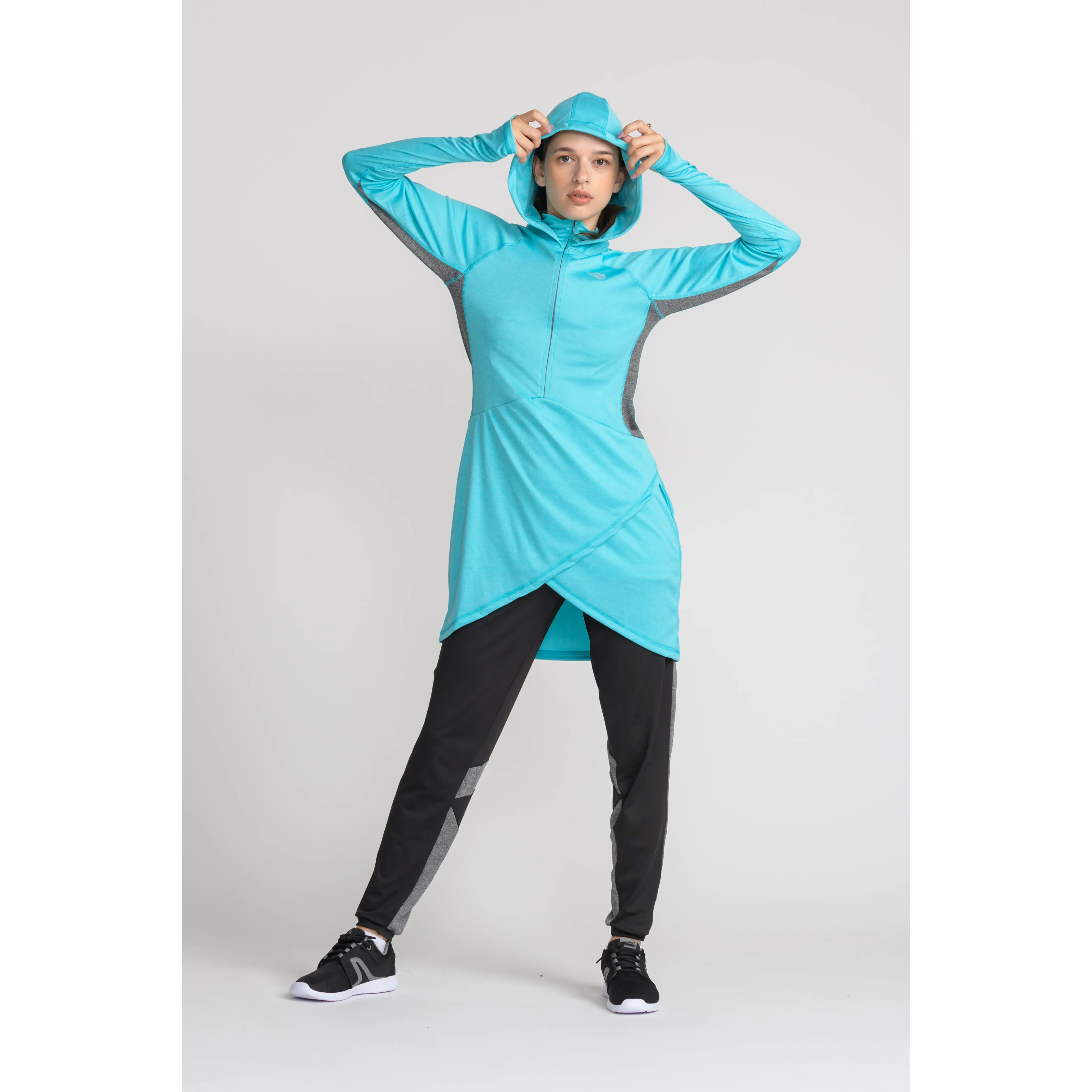 Performance Tech Hooded Top - Teal