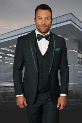 "Caesar" Hunter Green 1-Button Shawl Tuxedo (4-Piece Set)