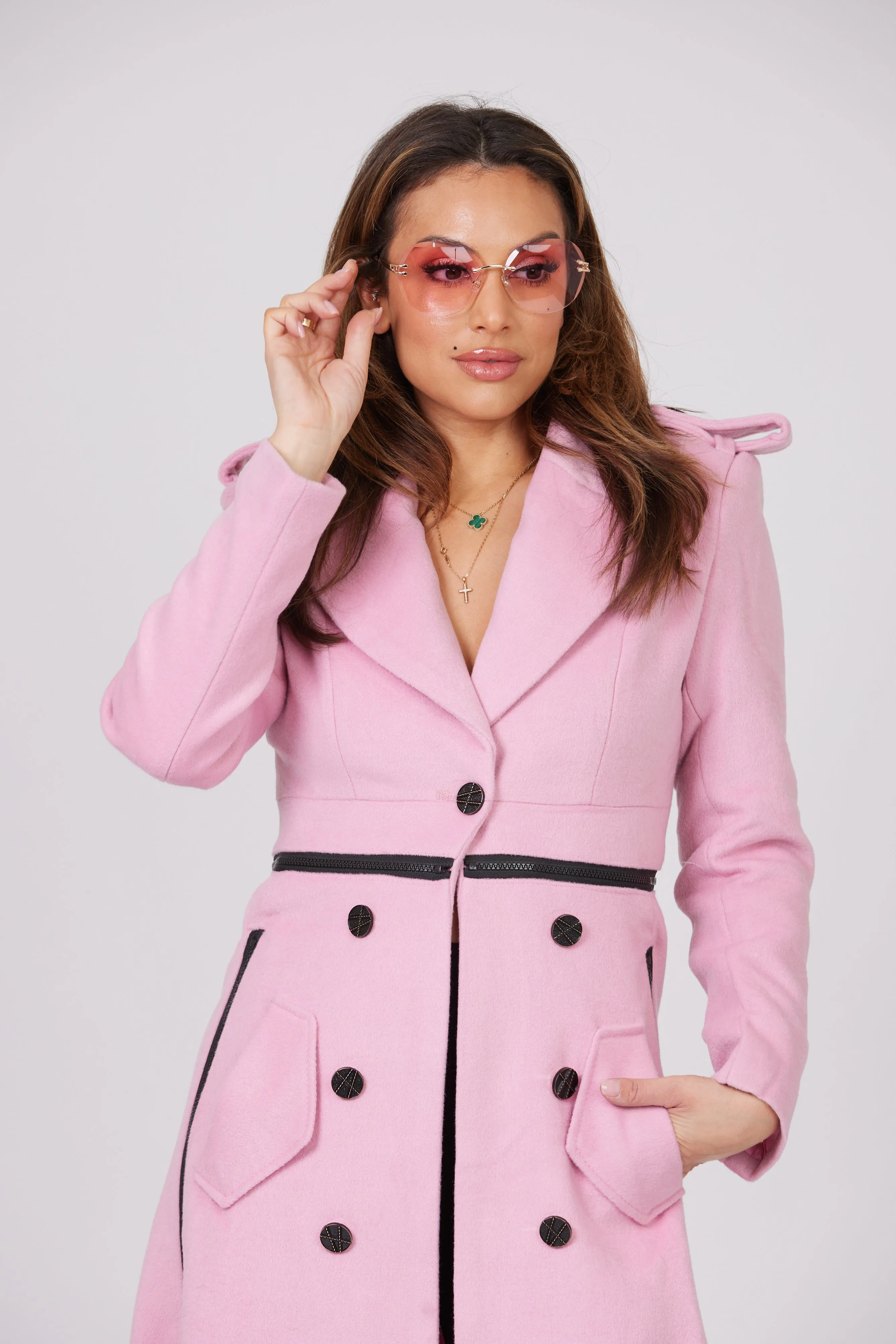 RAYNA PINK LONGLINE COAT