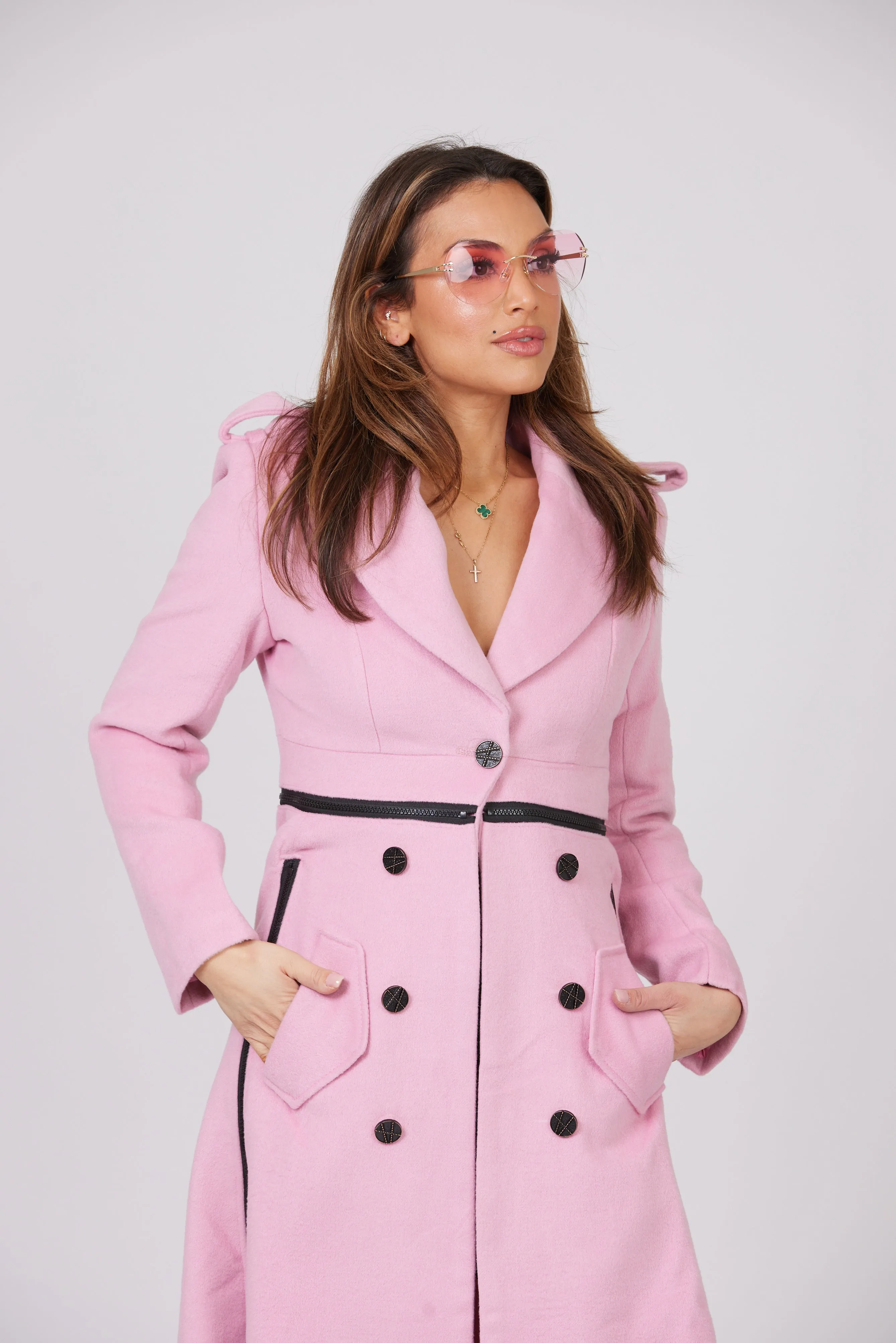 RAYNA PINK LONGLINE COAT