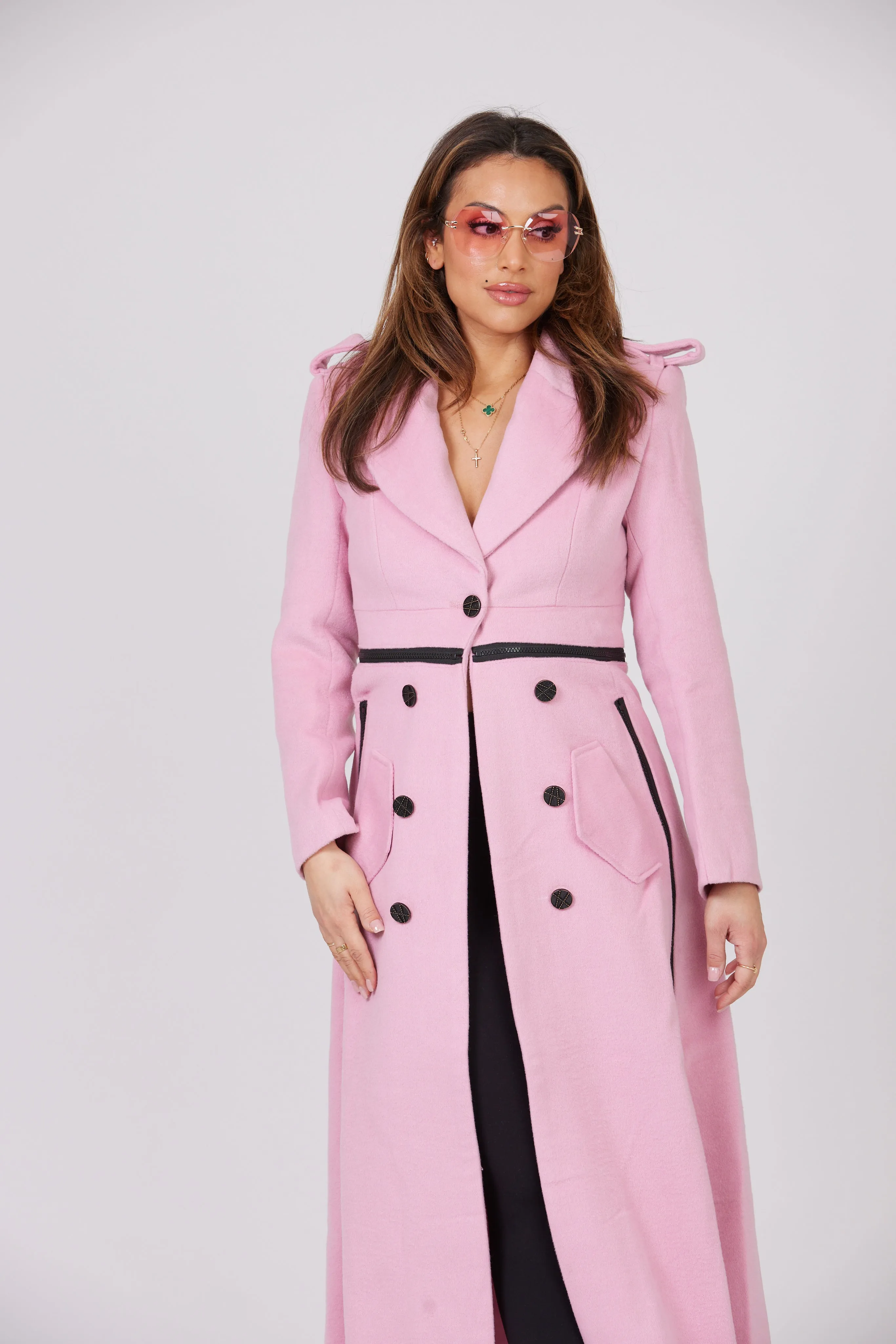 RAYNA PINK LONGLINE COAT