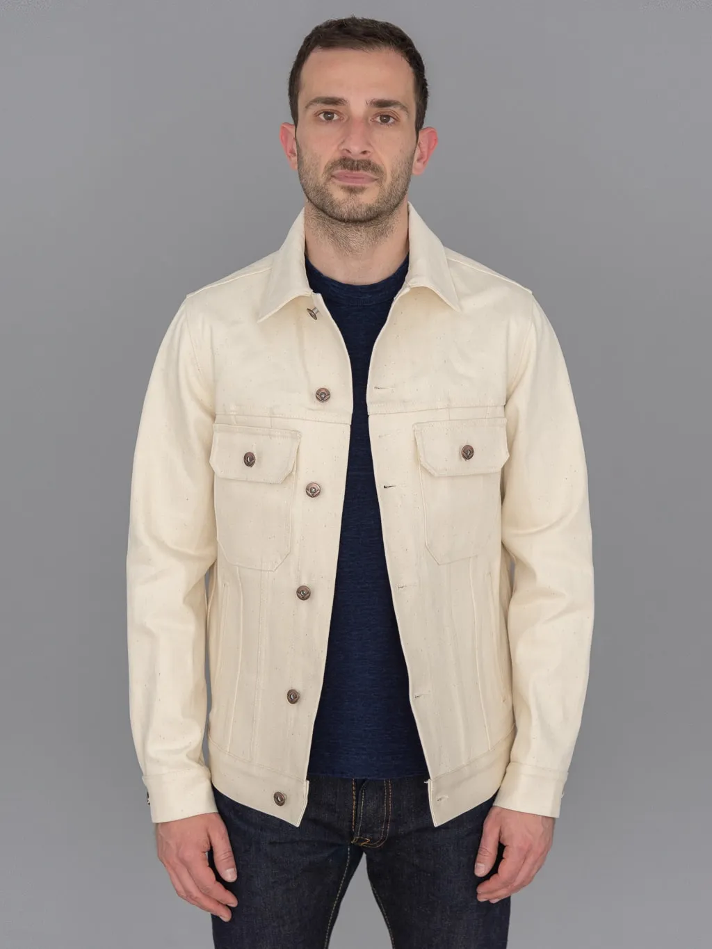 Rogue Territory 14oz Cruiser Jacket Ecru Selvedge