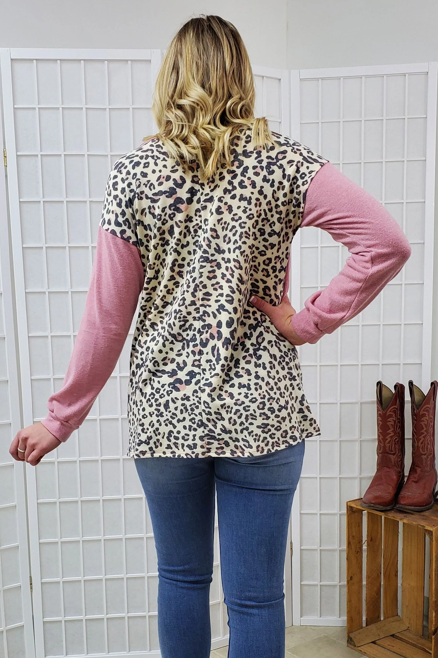 Sandra Pink Leopard Top