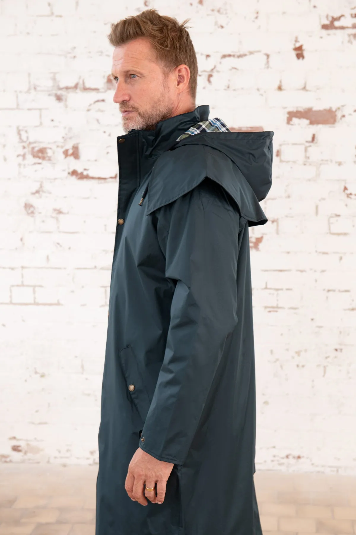 Stockman Full Length Rain Coat - Navy