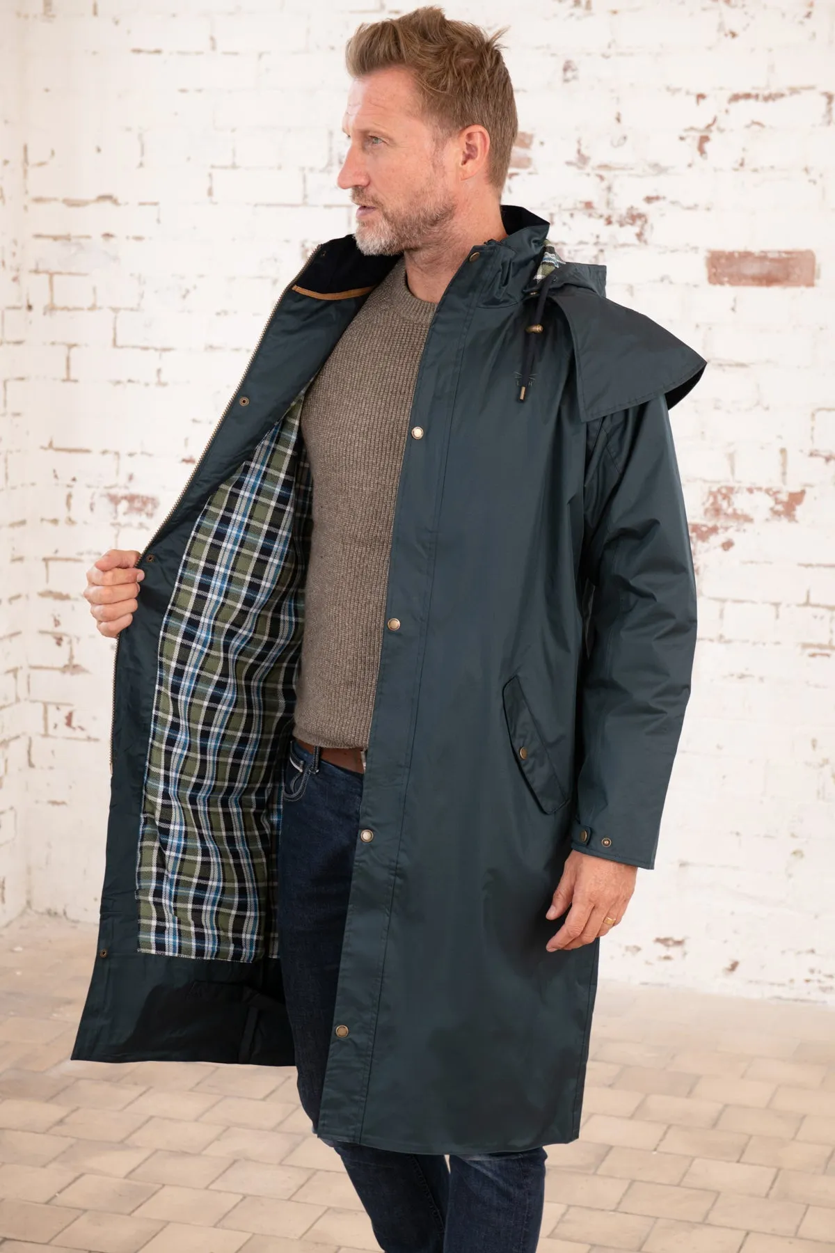 Stockman Full Length Rain Coat - Navy