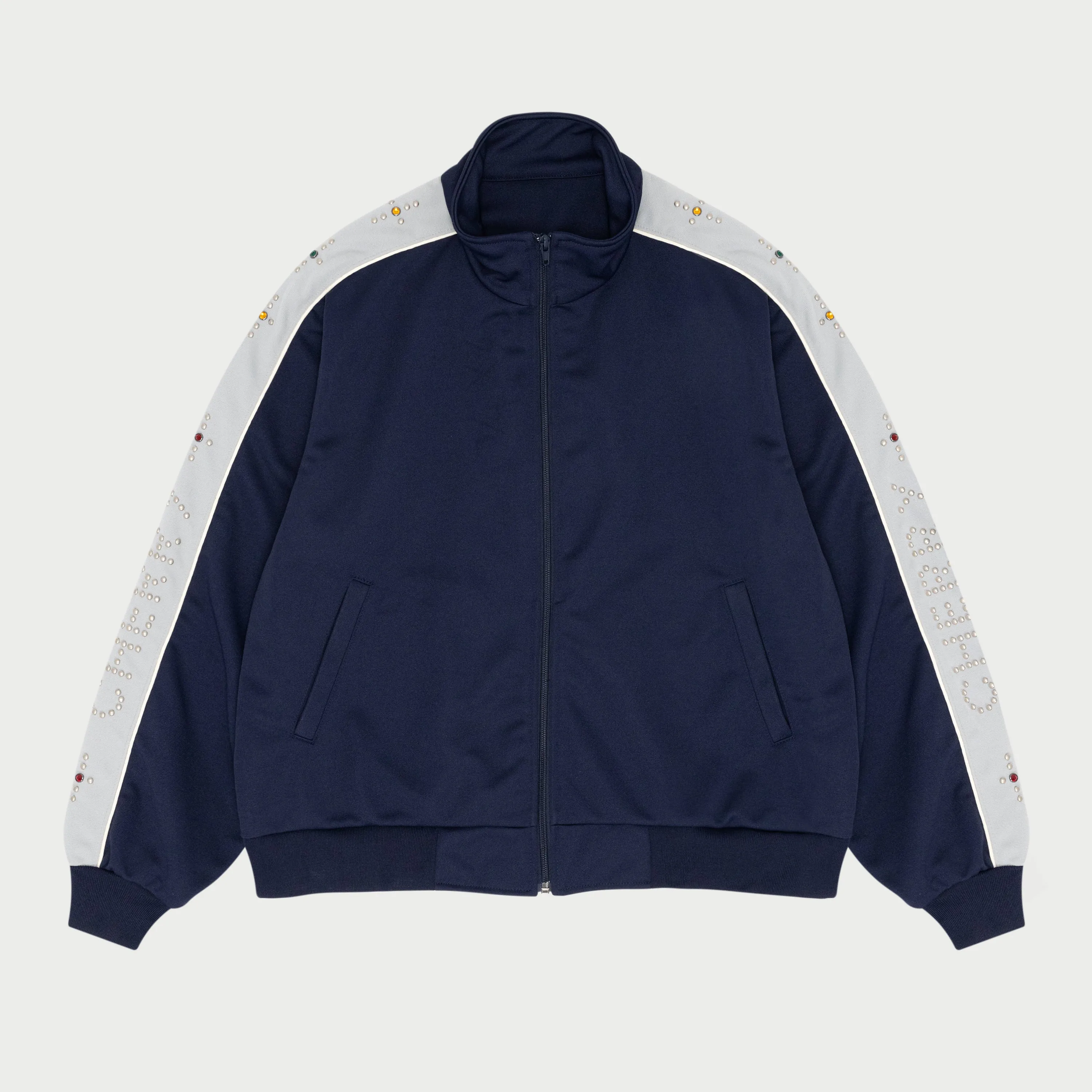 Studded Track Jacket (Navy)