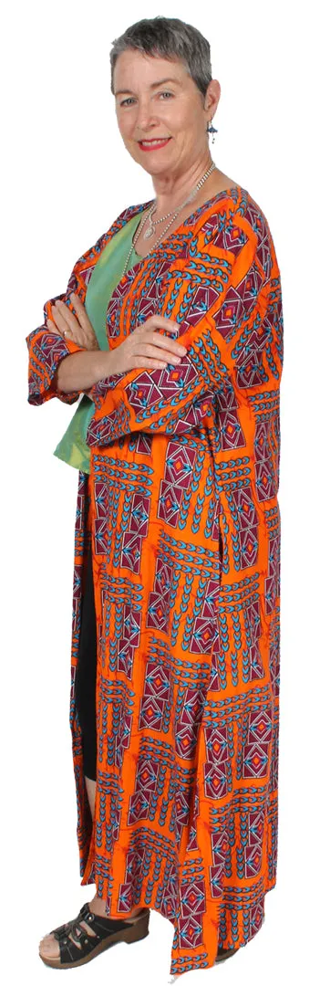 Sunheart Batik Coat Plus Resort Wear Hippie Chic Sml-3X