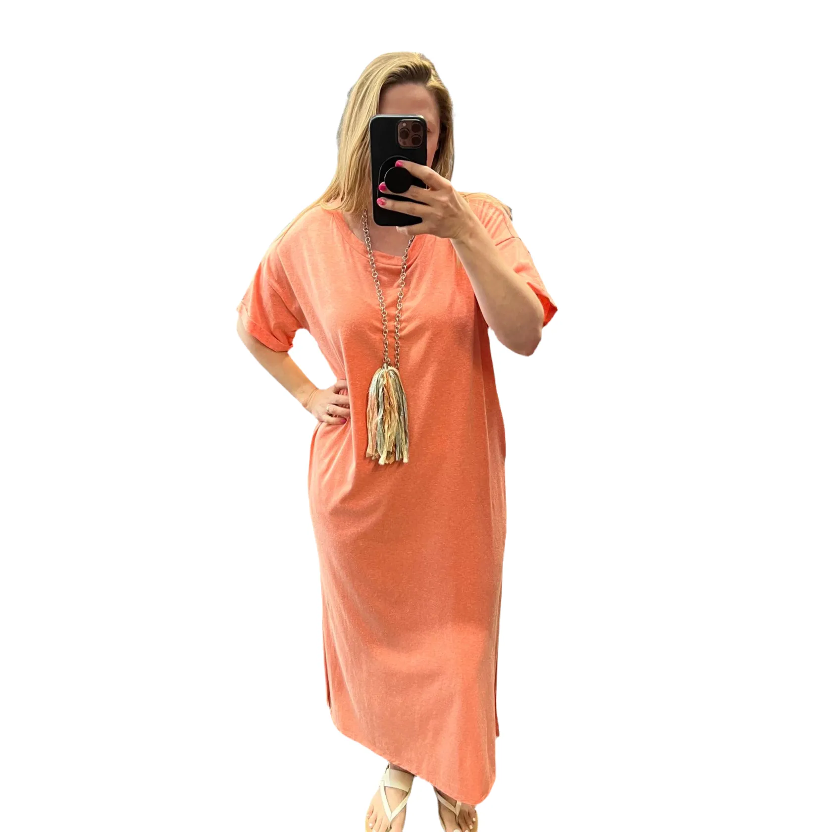 Tangerine Maxi Tee Dress by Culture Code