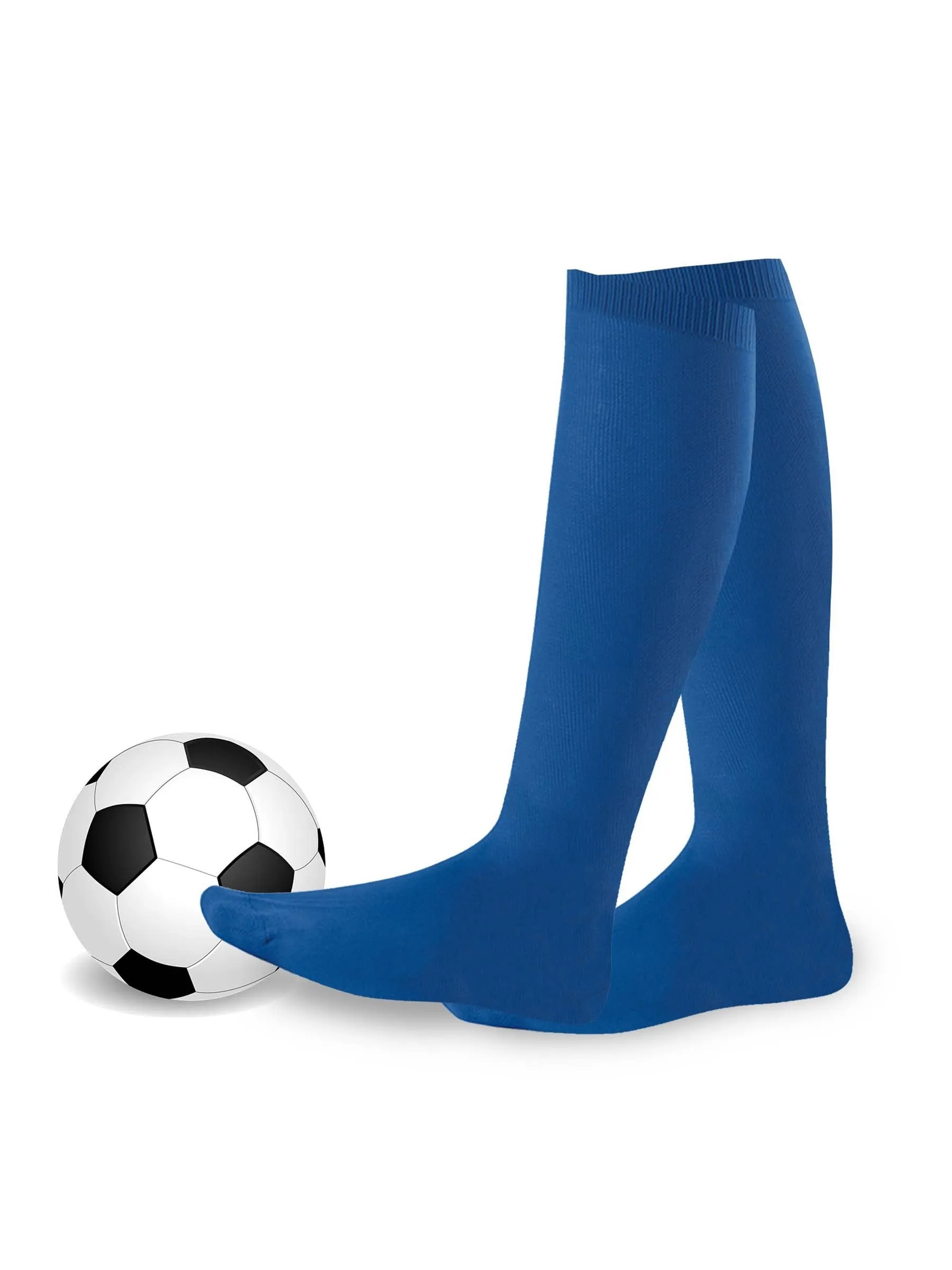 TeeHee Socks Unisex Soccer Acrylic Over The Knee High Royal Blue 9-Pack (50081)