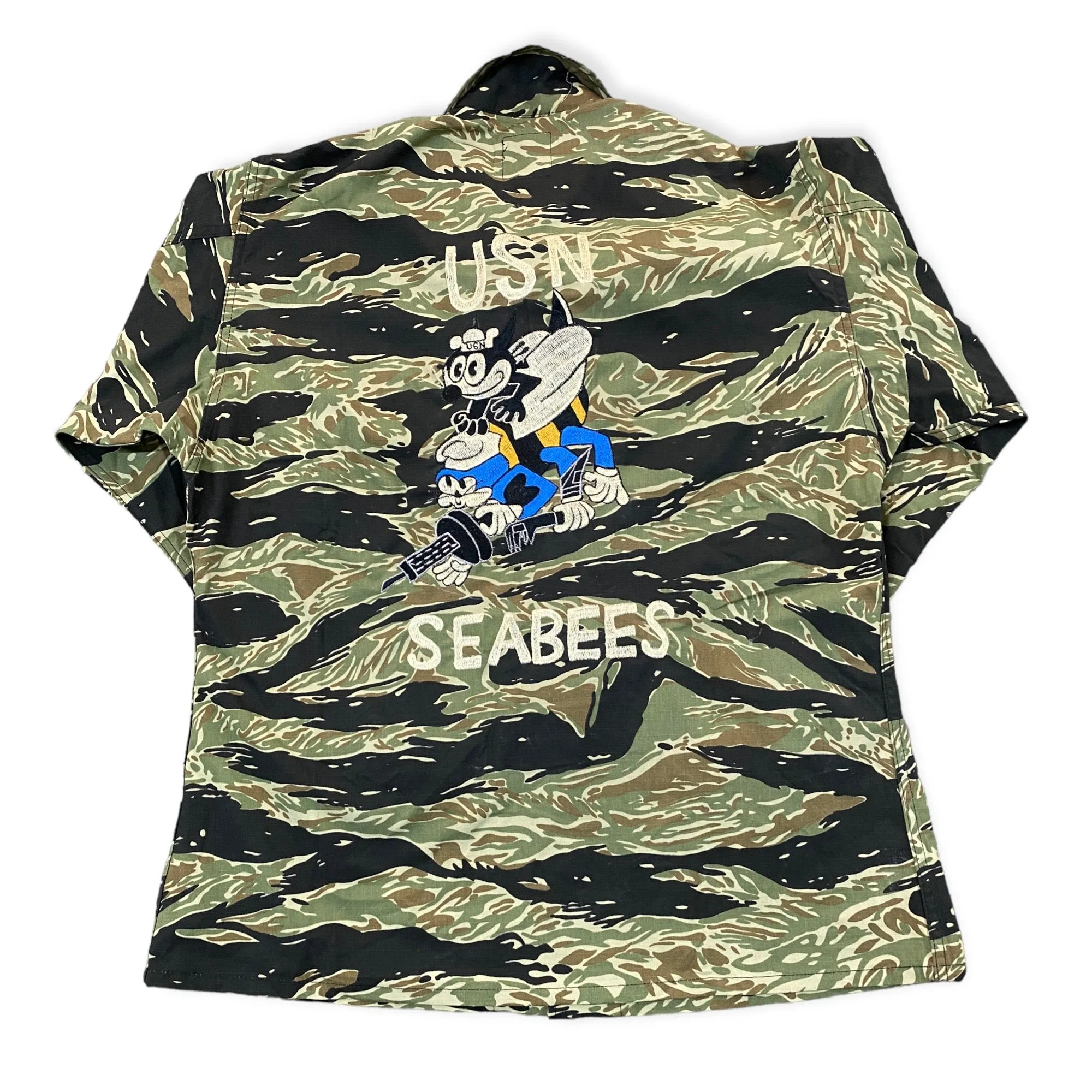 Tiger Stripe Military Jacket with embroidery - USN Seabeas