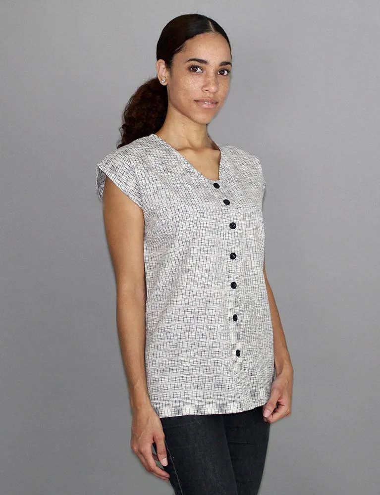 Timeless Grey Button Top- FINAL SALE