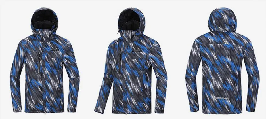 TOREAD Print Blue Black Waterproof Ski Jacket