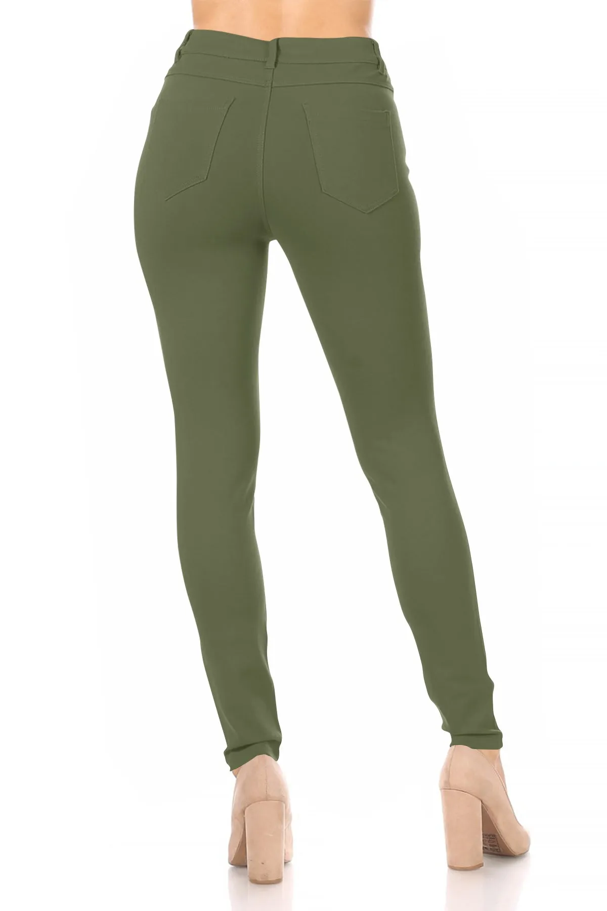 Women's Casual Skinny Ponte Mid-Rise Pants