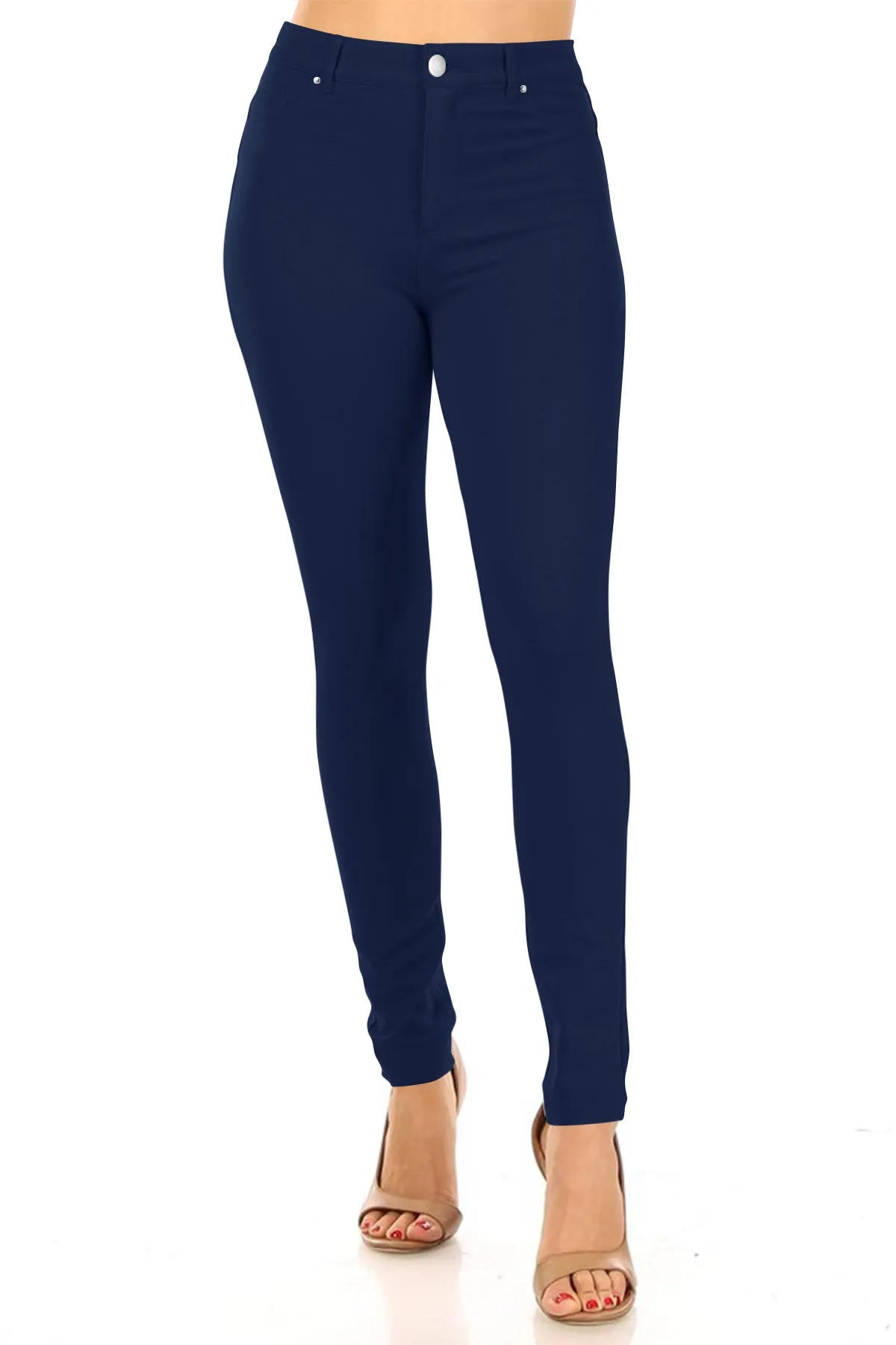 Women's Casual Skinny Ponte Mid-Rise Pants