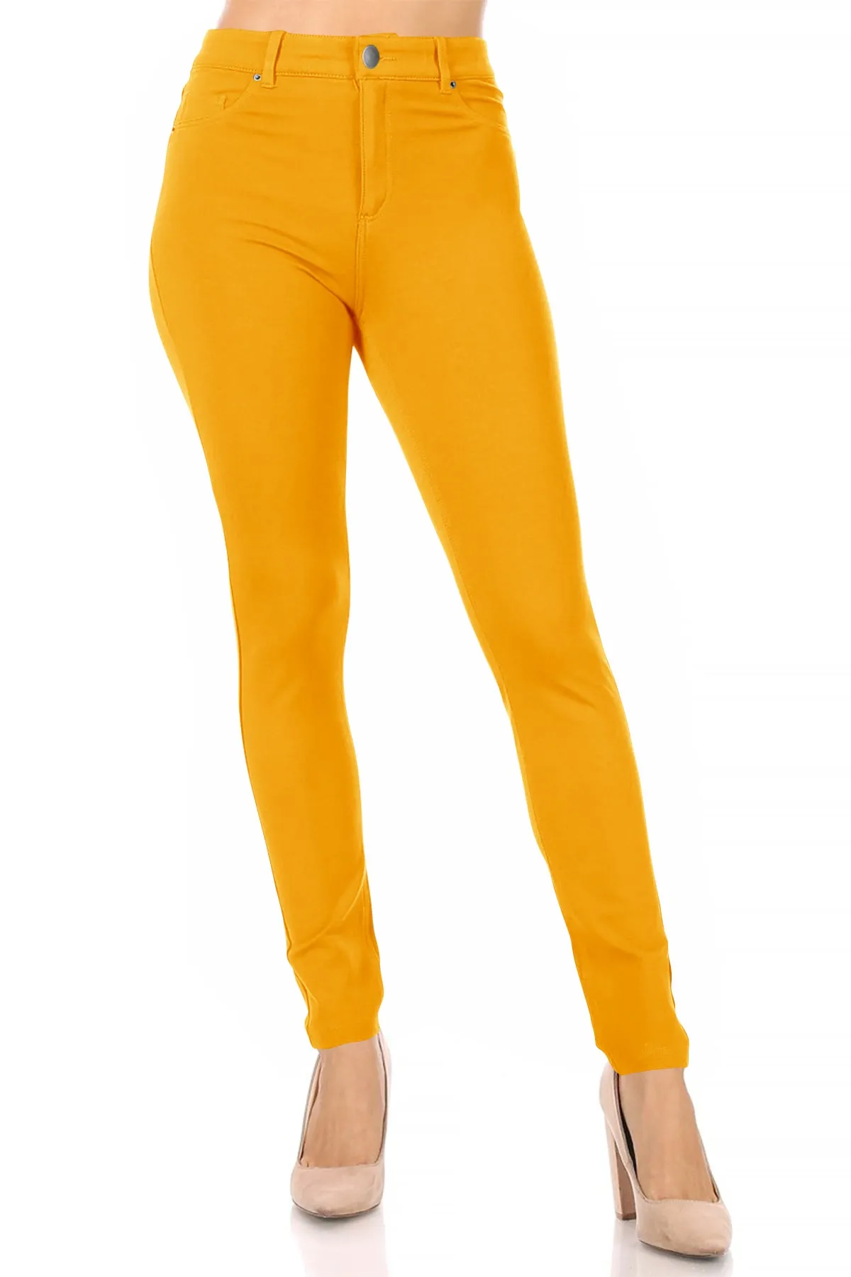 Women's Casual Skinny Ponte Mid-Rise Pants